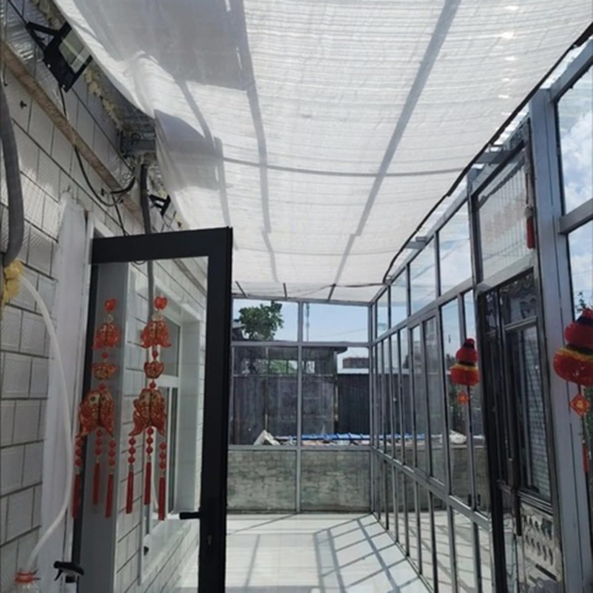 Red De Sombra 50% Tasa De Sombreado Vela De Sombra Blanco Paño De Sombra Con Ojales 1x2m 2x3.0m 3x4m 4x5m 5x6m 6x7m 7x8m 8x9m 9x10m Malla Sombreo Para Flores Plantas Invernadero Patio(1.5x3.0m)