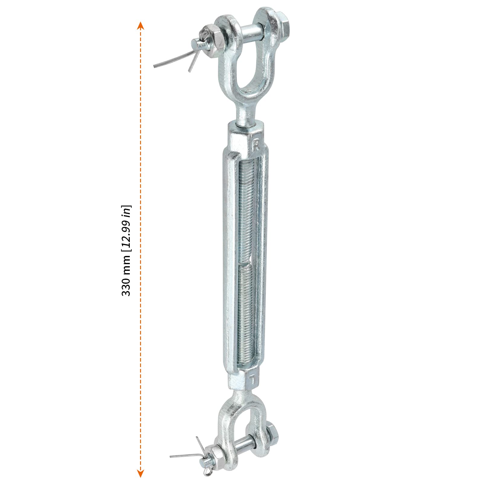 Snapklik.co : Hot Dipped Galvanized Steel Jaw And Jaw Turnbuckle, 1/2 X 6Turnbuckle Heavy Duty