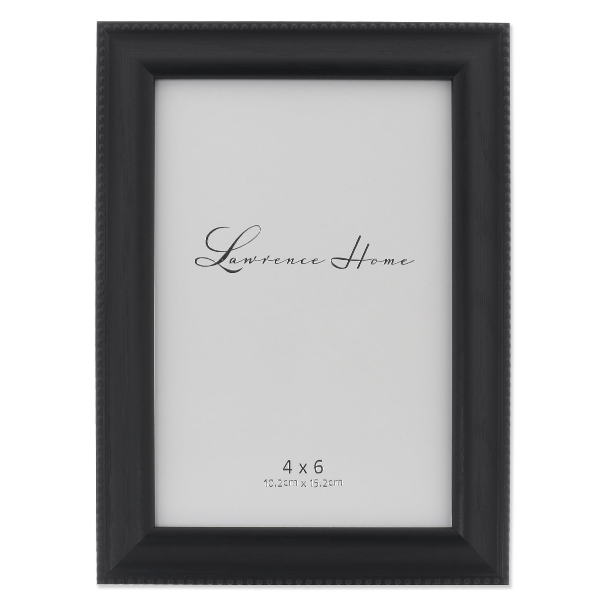 Lawrence Frames Classic Bead Picture Frame, 4x6, Black
