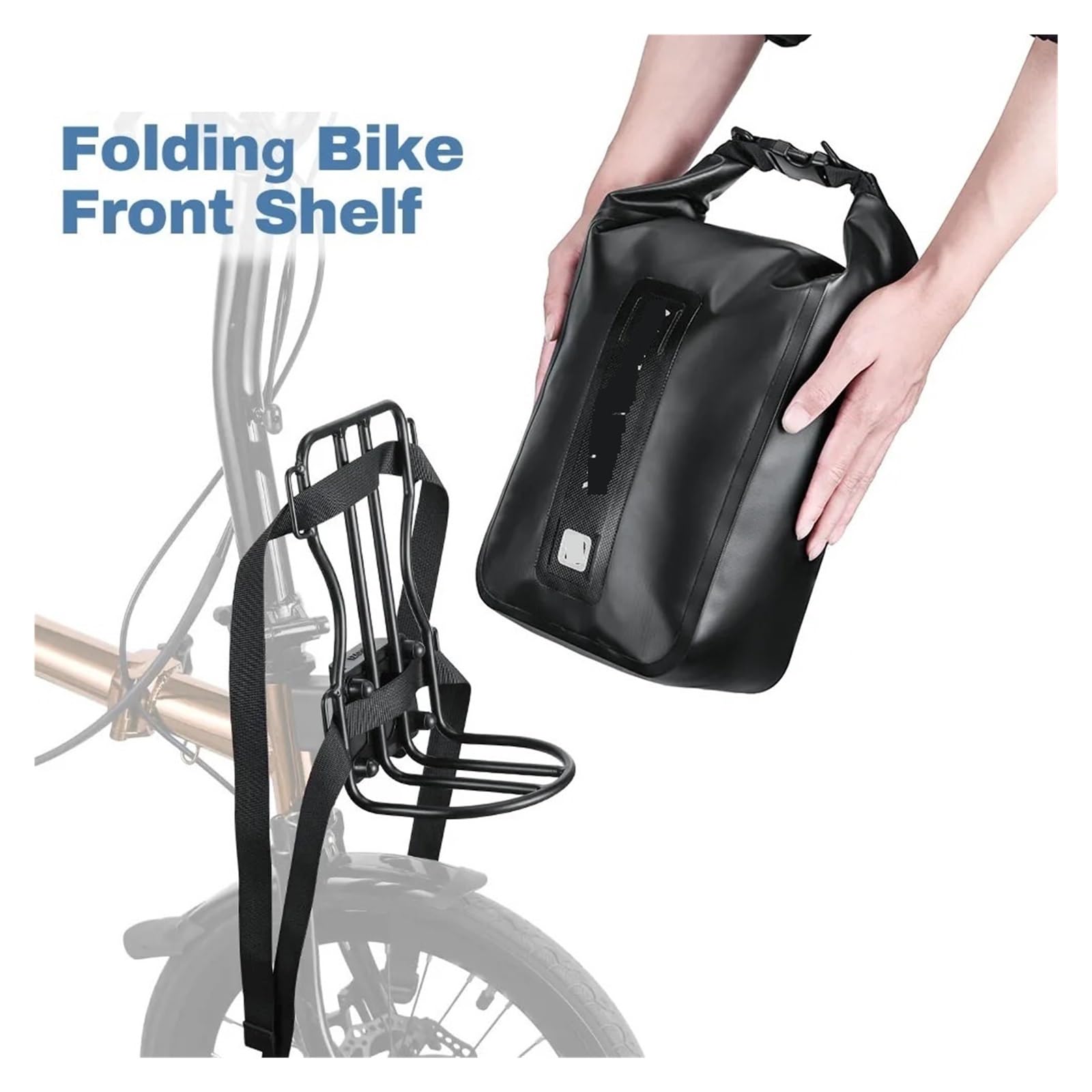 Zestaw toreb rowerowych 6L z metalowym bagażnikiem rowerowym, kompatybilny z torbą rowerową Brompton Przednia lekka półka Bagażnik Akcesoria do toreb do przechowywania rowerów