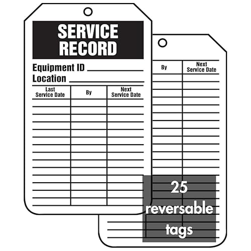 Accuform Signs TRS319CTP - Etiqueta de registro de estado, leyenda "registro de servicio", 5.75 pulgadas de largo x 3.25 pulgadas de ancho x 0.010