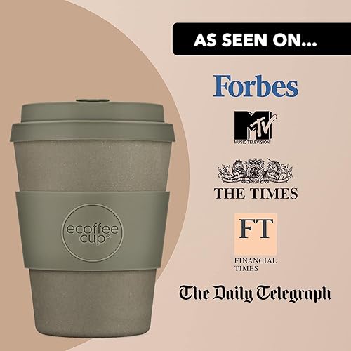 Miniatura 4 de Ecoffee Cup Taza de café reutilizable 100% a base de plantas con tapa y funda de silicona, sin melamina y biodegradable, apta para lavavajillas,