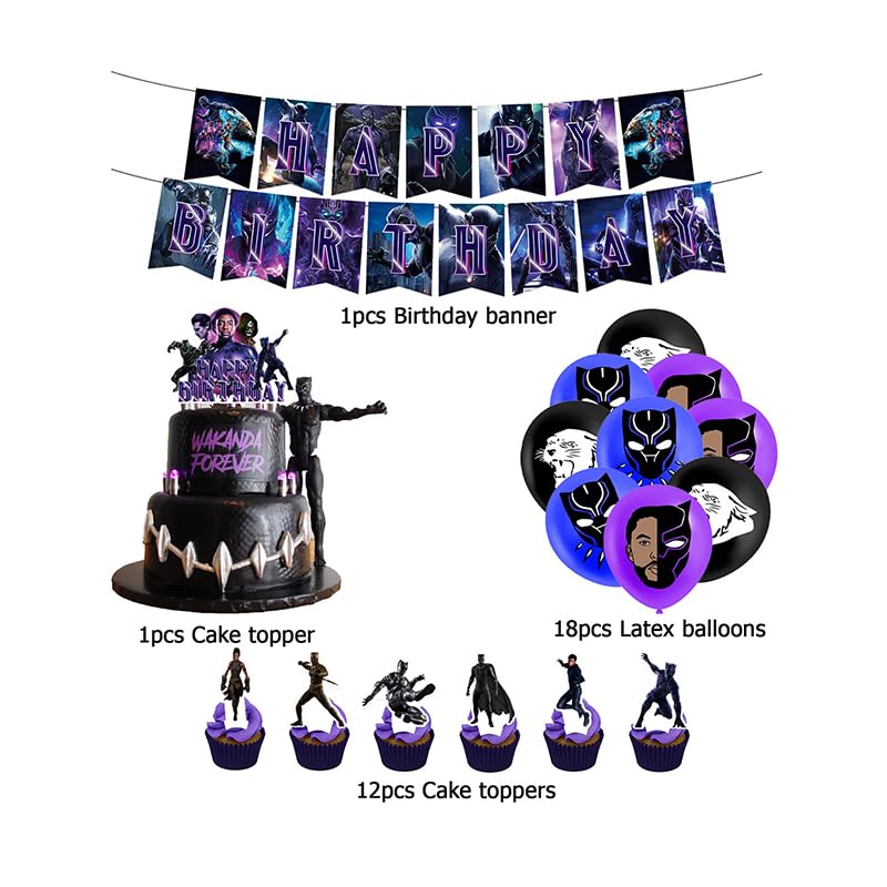 Dinoeye Black Panther Birthday Party Supplies - View #9