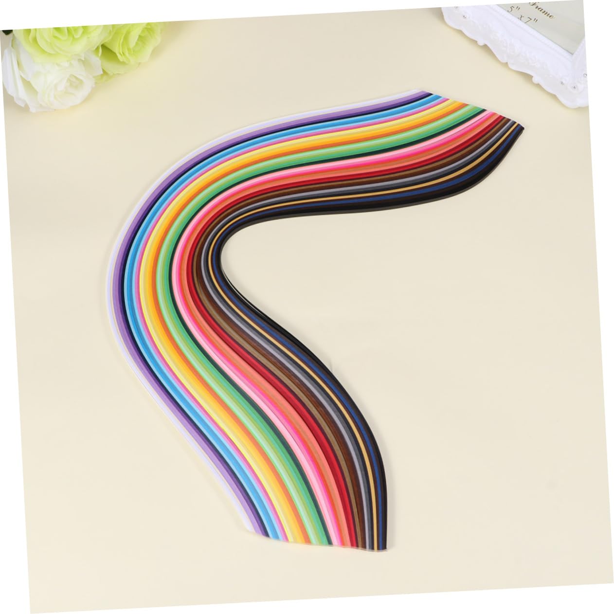 LALAFINA 500 Strips 50 Colors Quilling Paper Strips Handmade Art Paper for DIY Projects Random Color
