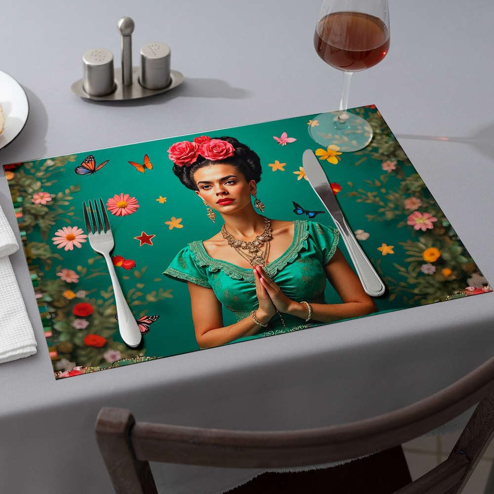 Sets de table pour cuisine et salle à manger lot de 6 déco florale femme traditionnelle