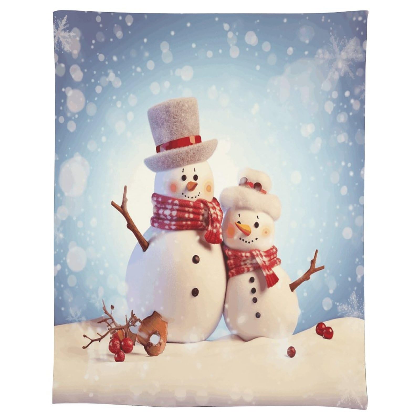 Nappe lavable de Noël bonhomme de neige en tissu imprimé pour intérieur et jardin
