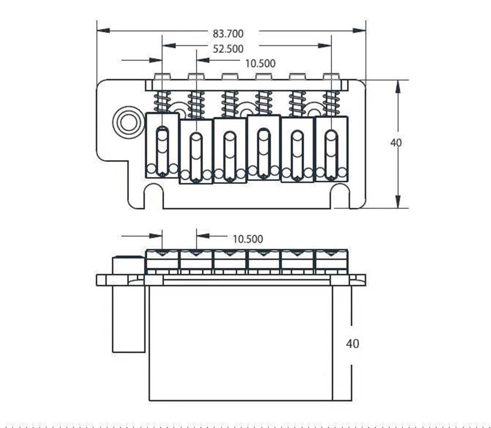 Mostek Tremolo Double Post z mosiądzu Push In do gitary elektrycznej ST Gold Mostek Gitary Profesjonalnej