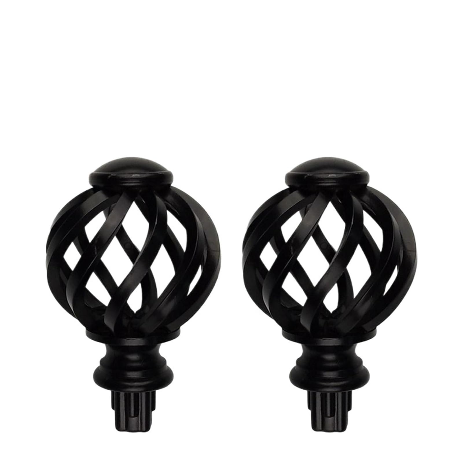 końcówki karniszy, Końcówki drążków do zasłon do drążków 3/4 cala, 2 sztuki, srebrne, czarne(Black)