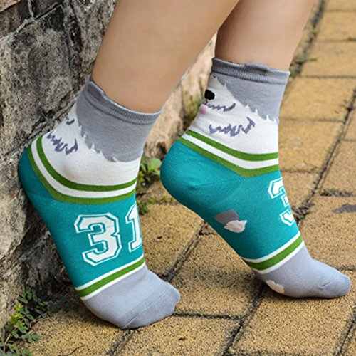 Image of HSELL Women Novelty Socks with Funny Animals Designs Cute Ideal for Cat Lover Breathable Cotton Socks for Daily Wear