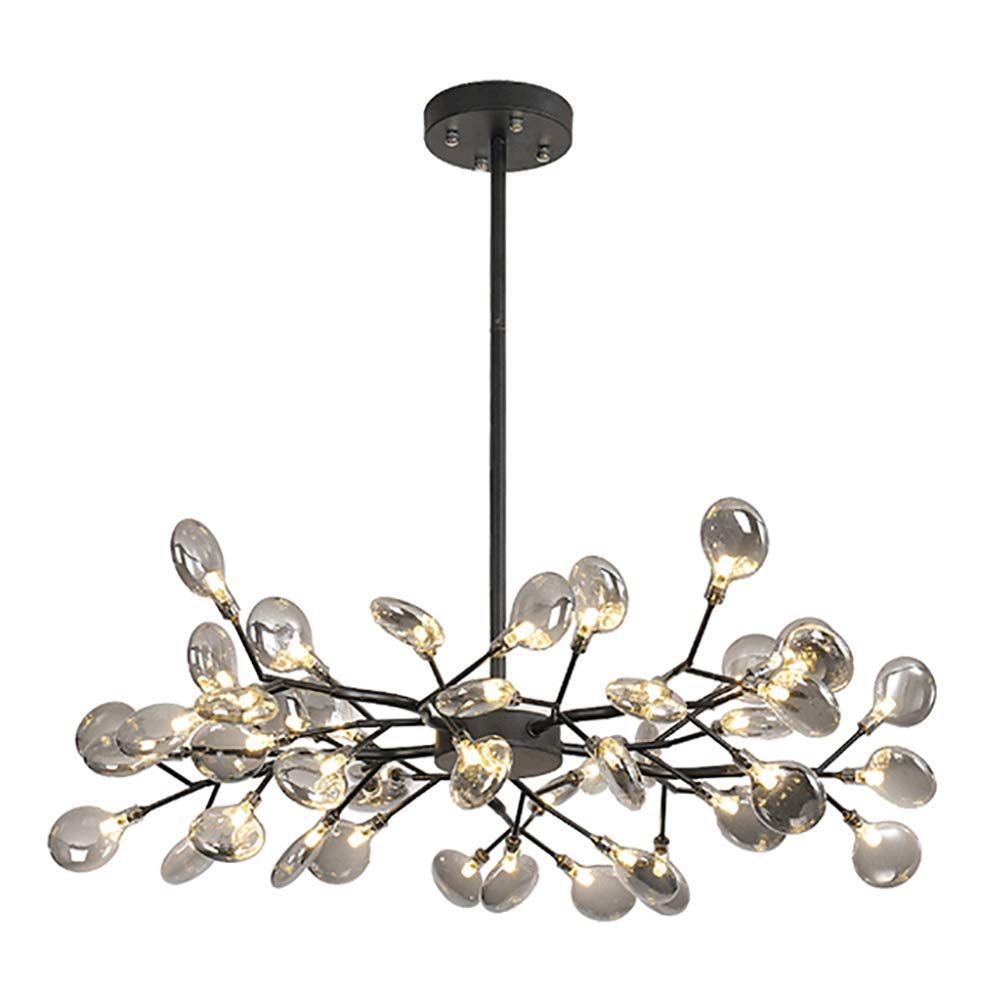 NZDY Led Sputnik Chandelier 45 Lights Modern Firework Led Light Sparkling Pendant Lighting Adjustable Ceiling Light for Living Room Bedroom Restaurant,Smoke Gray,45 Lights