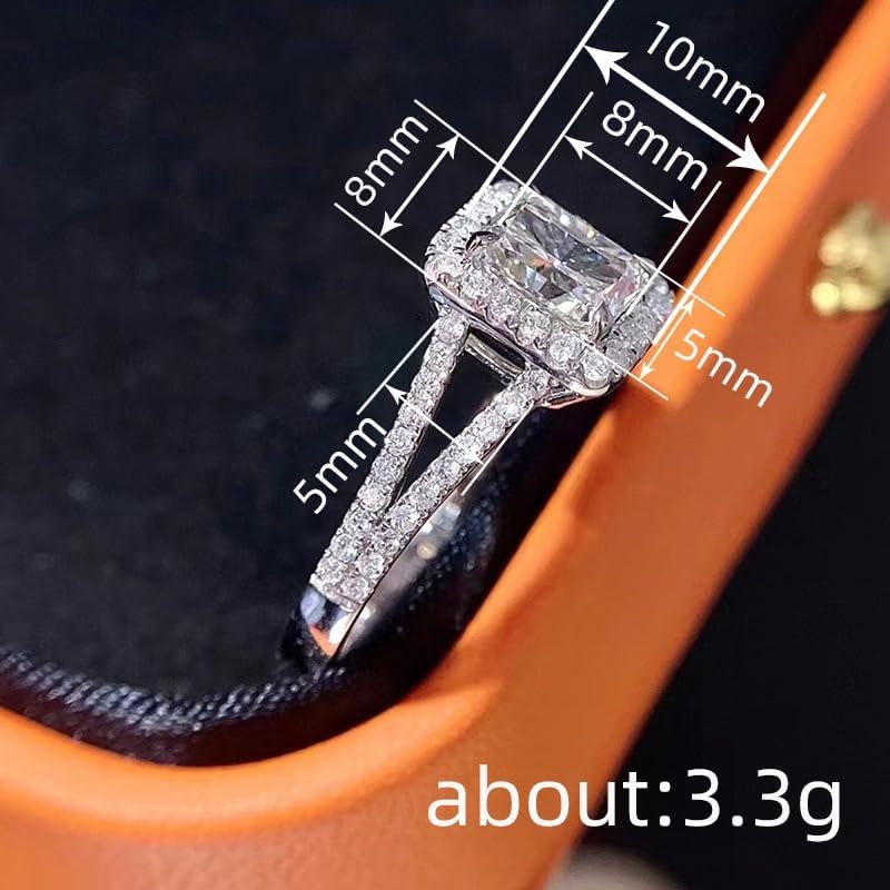 ENDLESSNESS & ETERNITY 1Ct Emerald Cut Half Eternity CZs Simulated Diamond 14K Gold Plated Wedding Band Ring Engagement Bridal Ring Statement Ring - Image 4