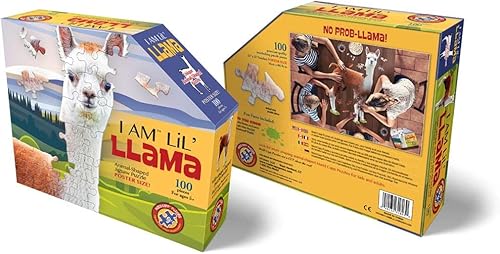 Miniatura 4 de Madd Capp LiL' LLAMA - Rompecabezas de 100 piezas para mayores de 5 a 4011 años, borde único en forma de animal, tamaño de póster cuando se