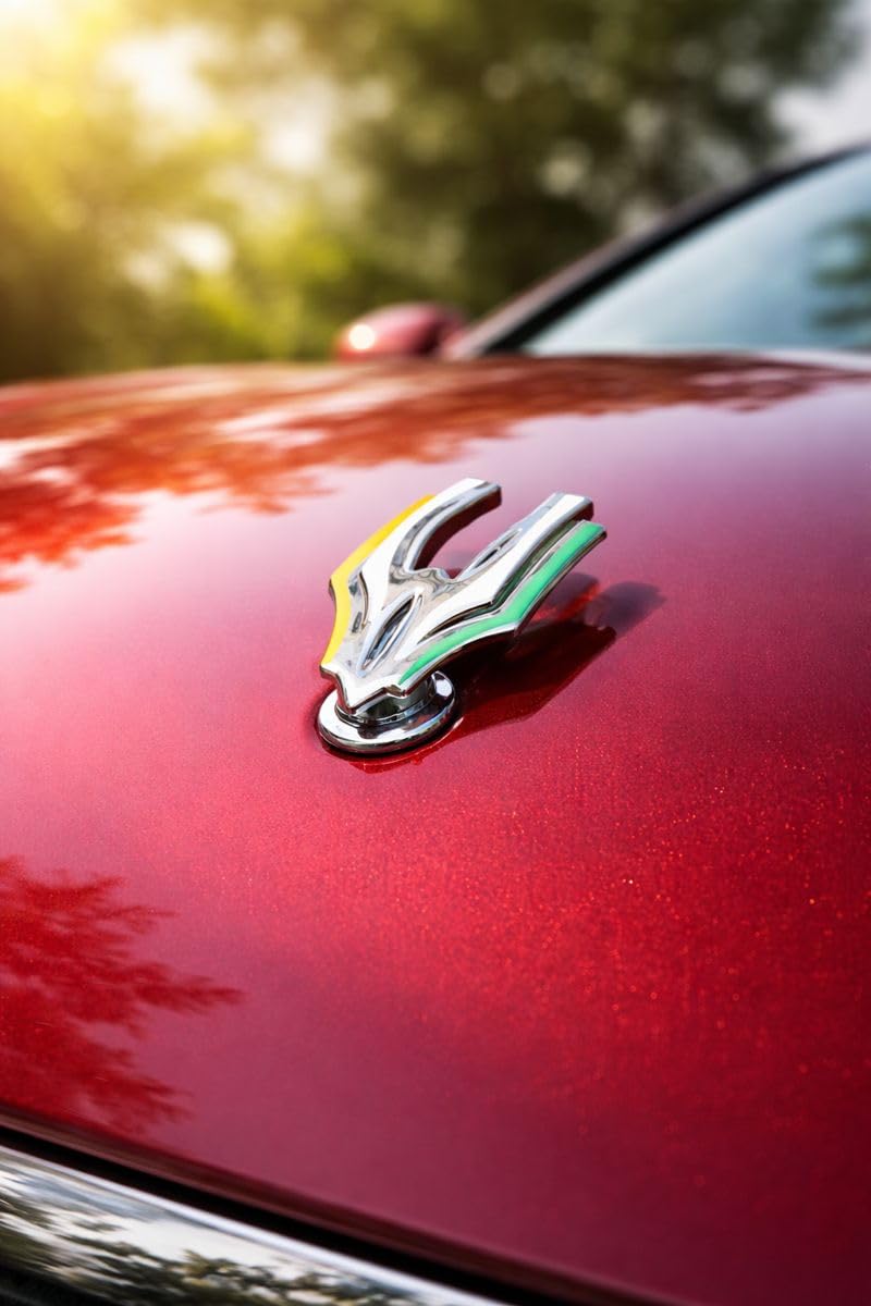 PRIGAN Chrome Eagle Wing Style Car Front Hood Bonnet Emblem Badge Ornament (ABS) (Tricolour)