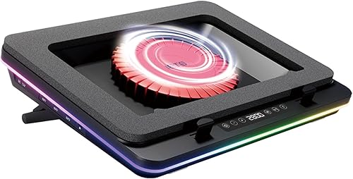 IETS Almohadilla de refrigeración GT600 RGB para laptop equipada con turboventilador gigante (5.5 pulgadas de diámetro), espuma sellada para