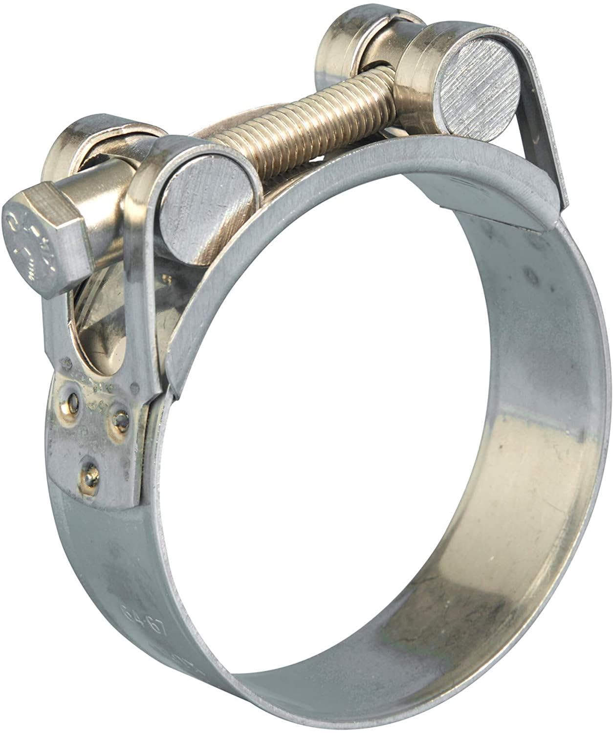 Jubilee® Superclamp SS304 Stainless Steel Heavy Duty Hose Clamp, DIN3017 W4, 74-79mm Adjustment, 1 Pack, Part No JSC079SS, Single Bolt 360° Seal Bridge, GBS Barrel Exhaust Pipe Clamp for Suc