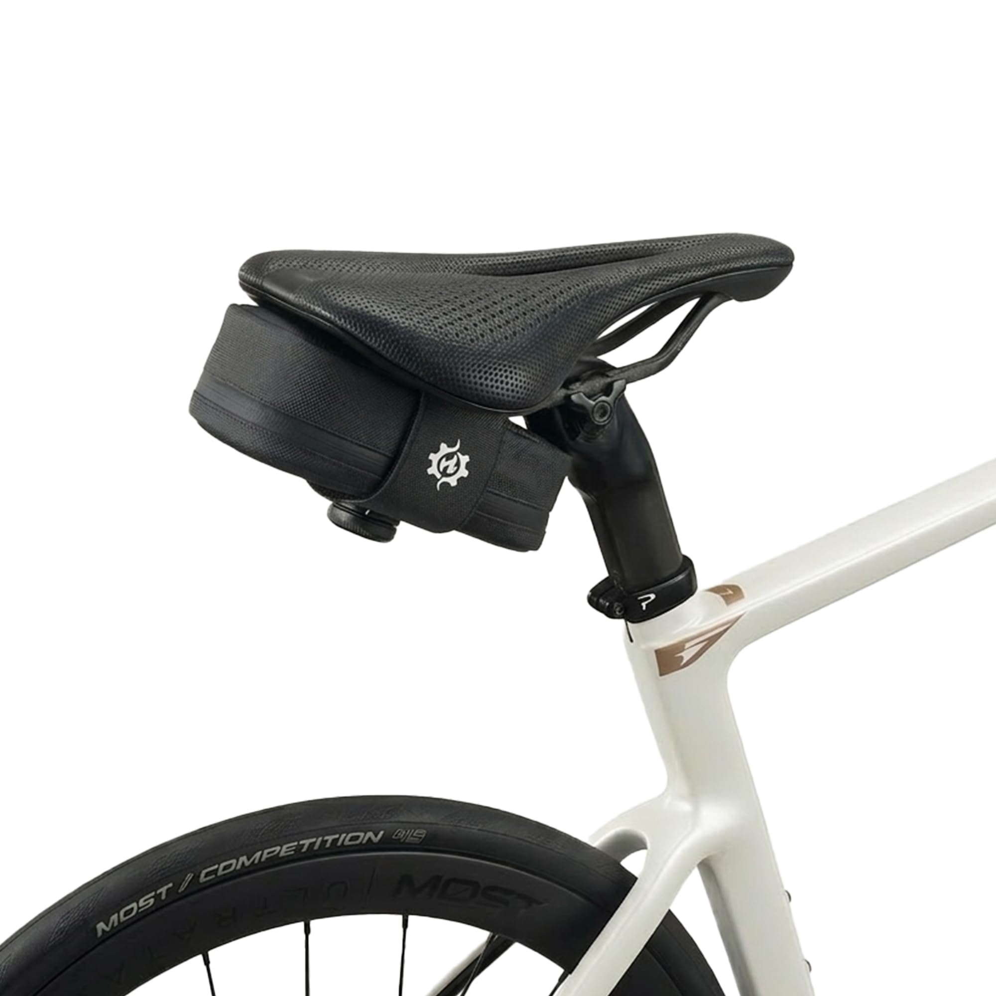 Lumiere &amp; Co. Falcon Magnetic Saddle Bag - | Sleek Minimalist Design, Fast Magnetic Buckle Attachment | Cycling Bike Bag (Black, Medium)