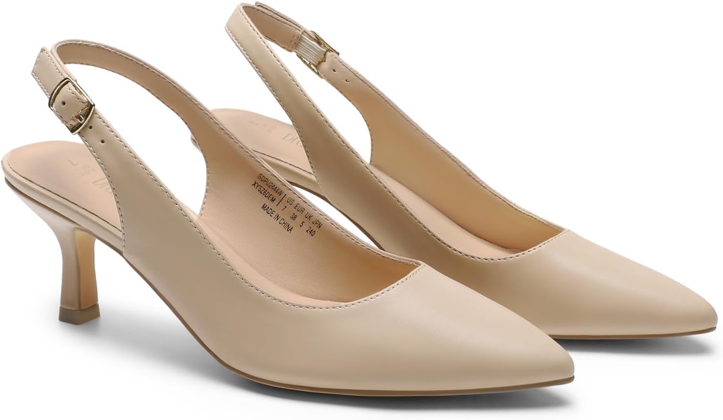 DREAM PAIRS Women's Kitten Heels Slingback Closed Pointed Toe Low Pumps Shoes Women Party Wedding Sexy Casual Dress Shoes - Image 5