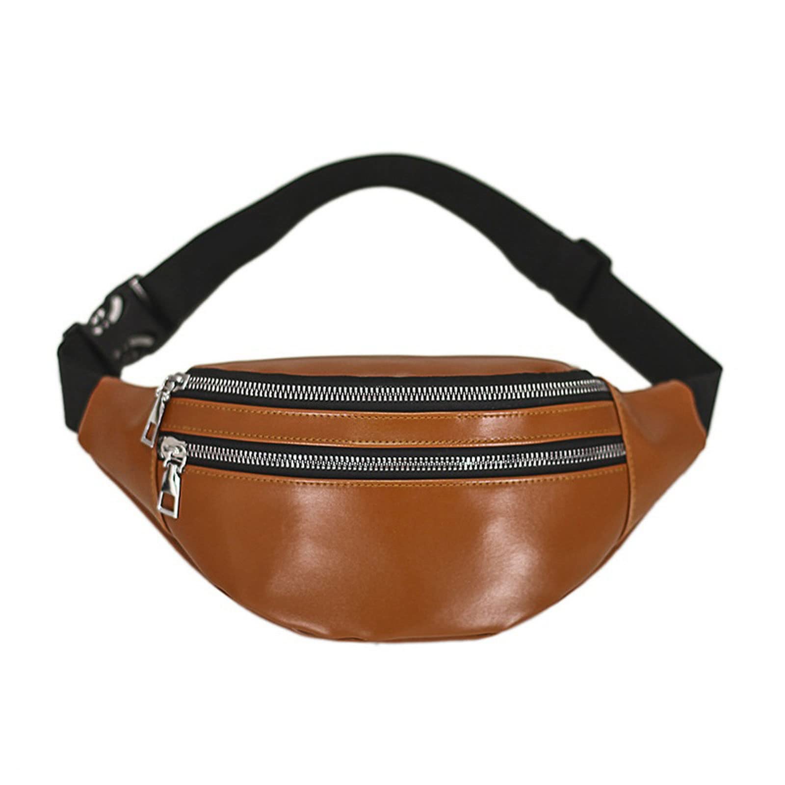XZEITXZEIT Pocket, Retro Waist Bag for Women Pu leather Fanny Pack Fashion Belt Chest Bags Hip Bum Money Pouch Purse Travel Shoulder Pockt (Color : Brown)
