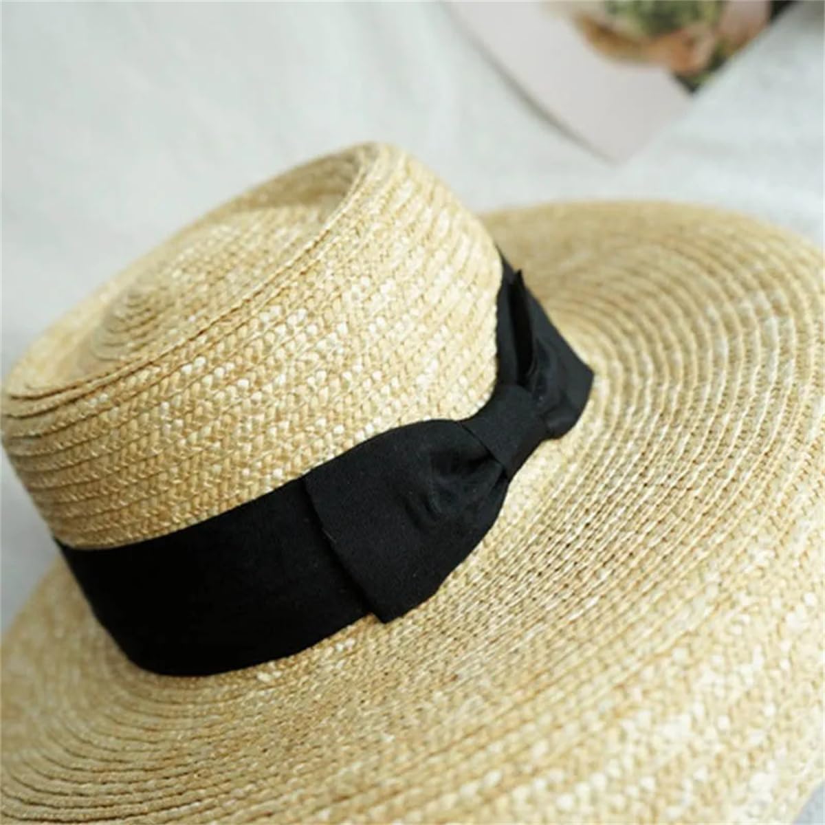 Sombrero De Verano para Mujer, Sombrero De Paja De ala Ancha De 15 Cm, Sombrero De Playa, Sombrero con Pantalla De Lámpara, Sombrero De Boda para Dama De Honor