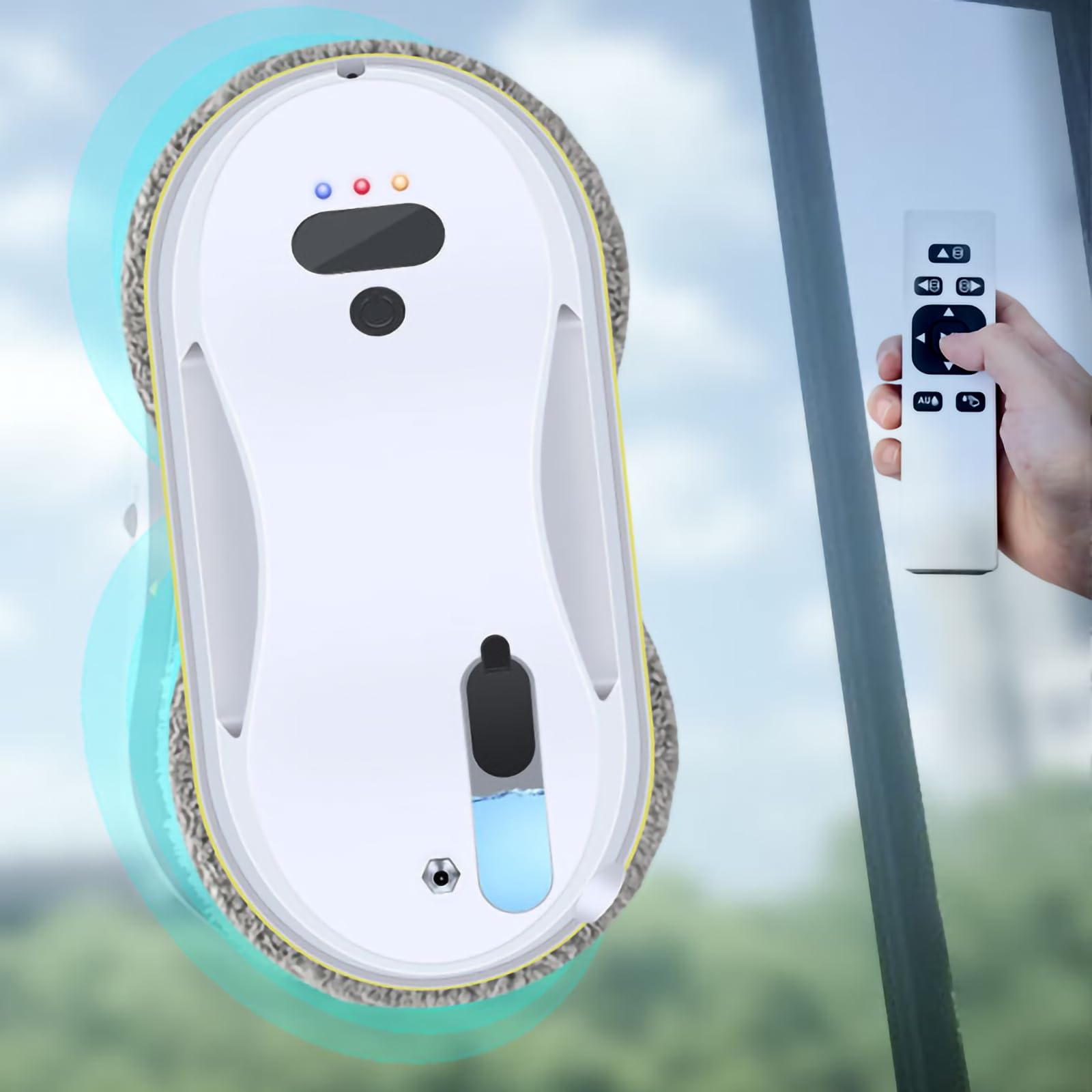 Robot nettoyeur de vitres automatique avec réservoir eau et essuie-glace électrique
