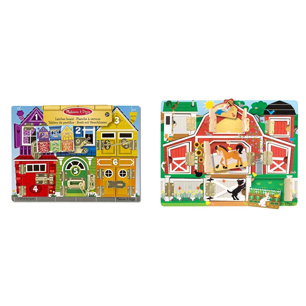 Melissa And Doug Latches Board Developmental Toy Motor Skills