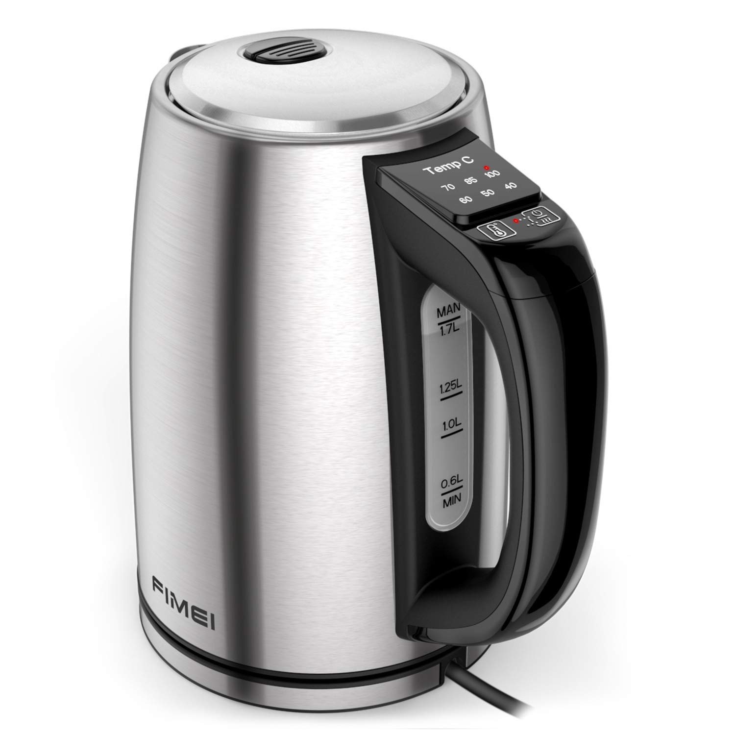 FIMEI Electric Kettle, Temperature Control Kettle 1.7L, Stainless Steel Electric Kettle 3000W, 6 Preset Temperatures, Keep Warm 2 Hours, BPA-Free, Boil-Dry Protection, Fast Boiling, Auto-shut off