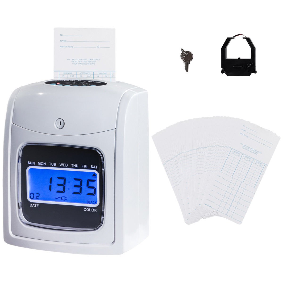 Buy Goplus Electronic Time Clock w/ 50 Cards Employee Attendance Time