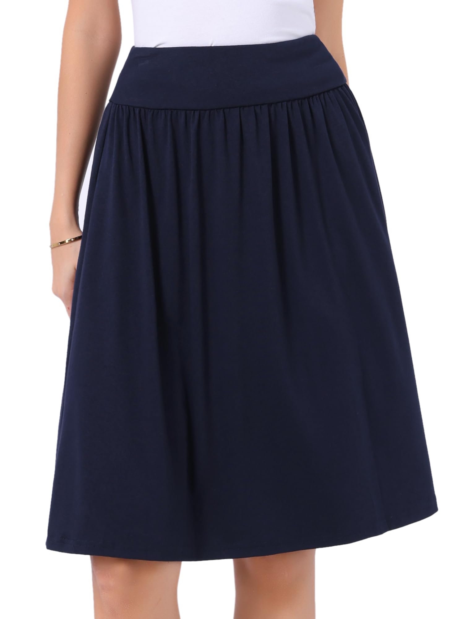 Allegra K Casual Work A-Line Skirt for Womens High Waist Lightweight Tummy Control Flowy Midi Skirts