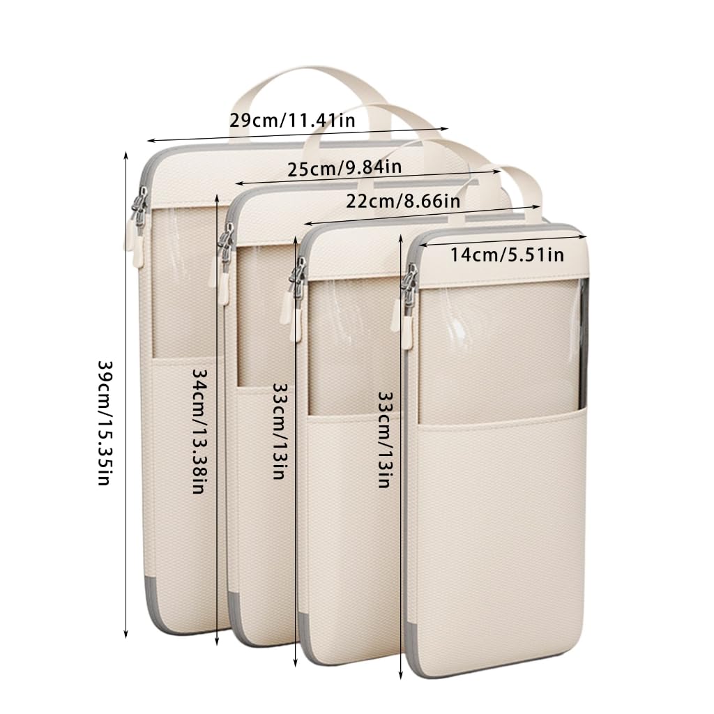Lot de 4 organiseurs de bagages portables de compression pour sacs à dos et valises