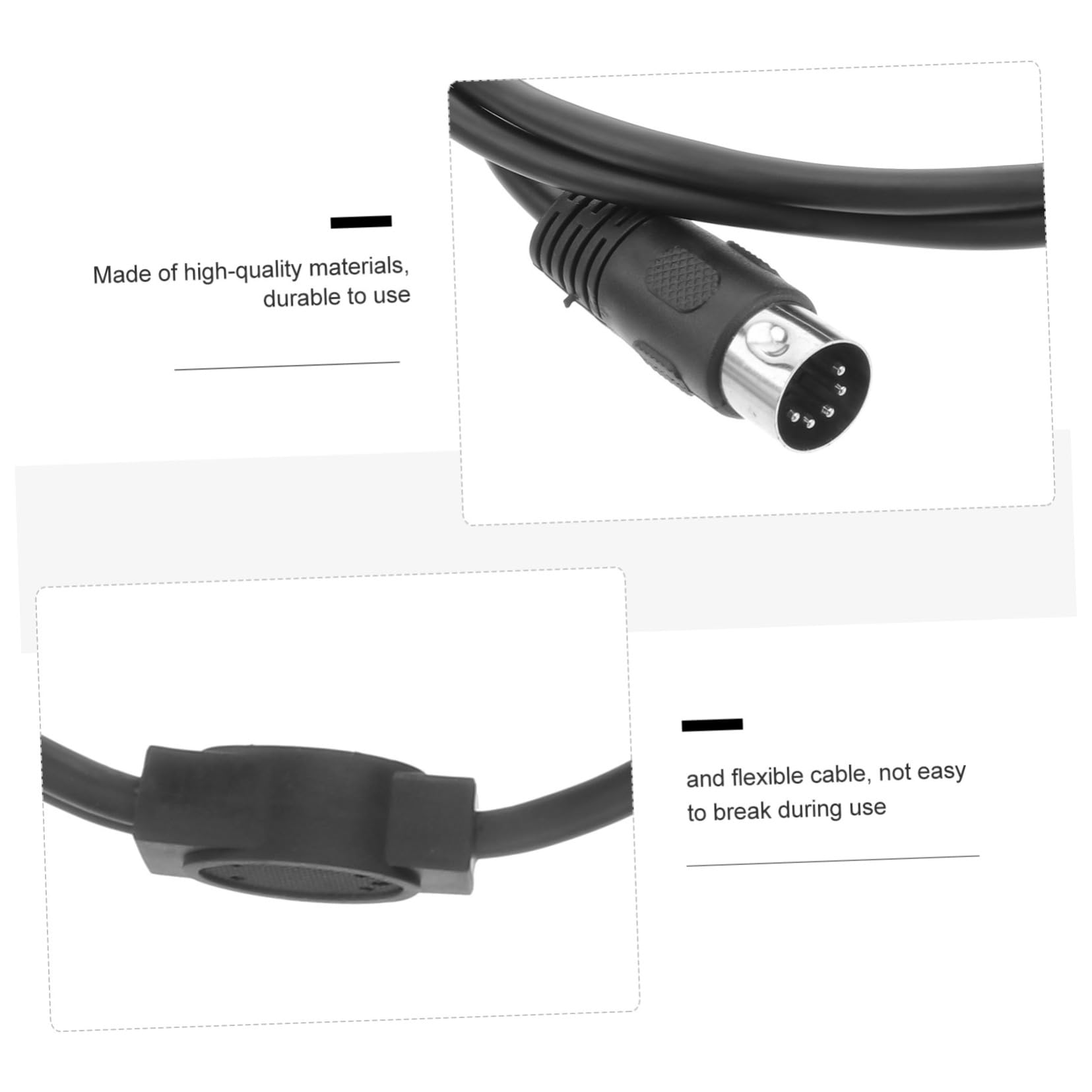 BESTonZON 2pcs Midi Extension Cable 5-pin Male to 2 Female Midi Adapter Coax Cable Splitter