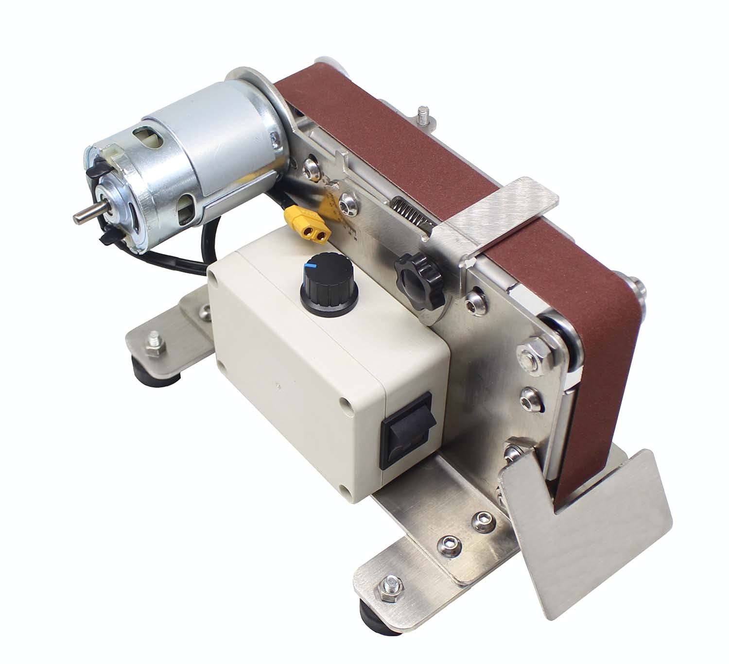 220V Mini 895 Eléctrico 10000rpm Lijadora de Banda Pulidora Amoladora Afilador de Cuchillos de ángulo Fijo con Protector de Sobrecorriente