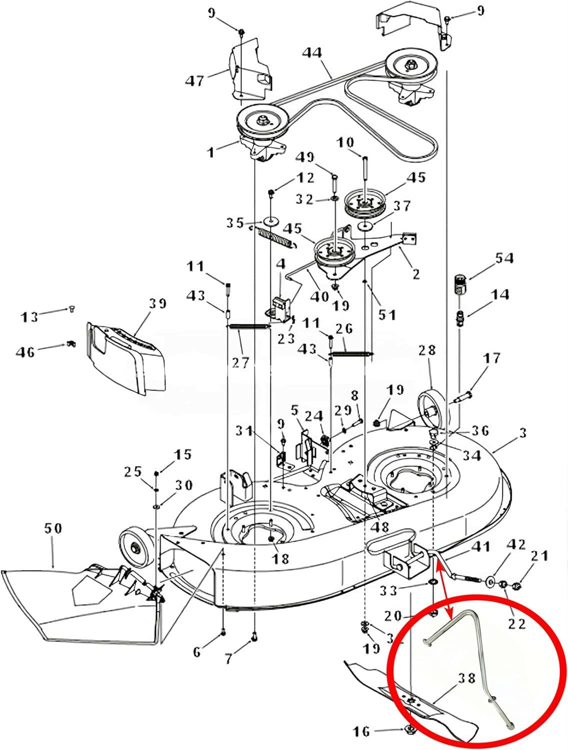 747-04269A - Barra de ajuste de cubierta delantera para MTD Troy-Bilt Pony Bronco Super Rider Range