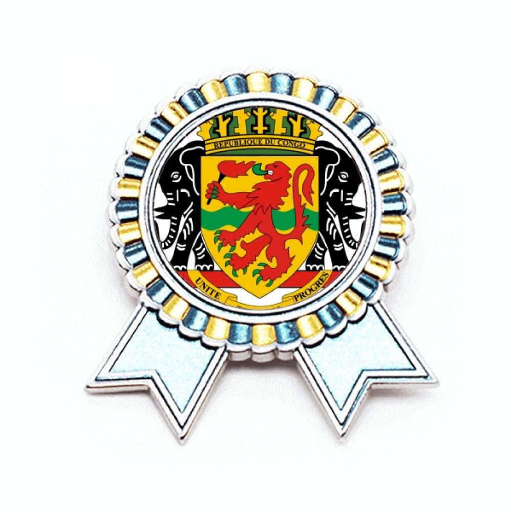 Broche emblème national du Congo en métal taille M pour veste - 4