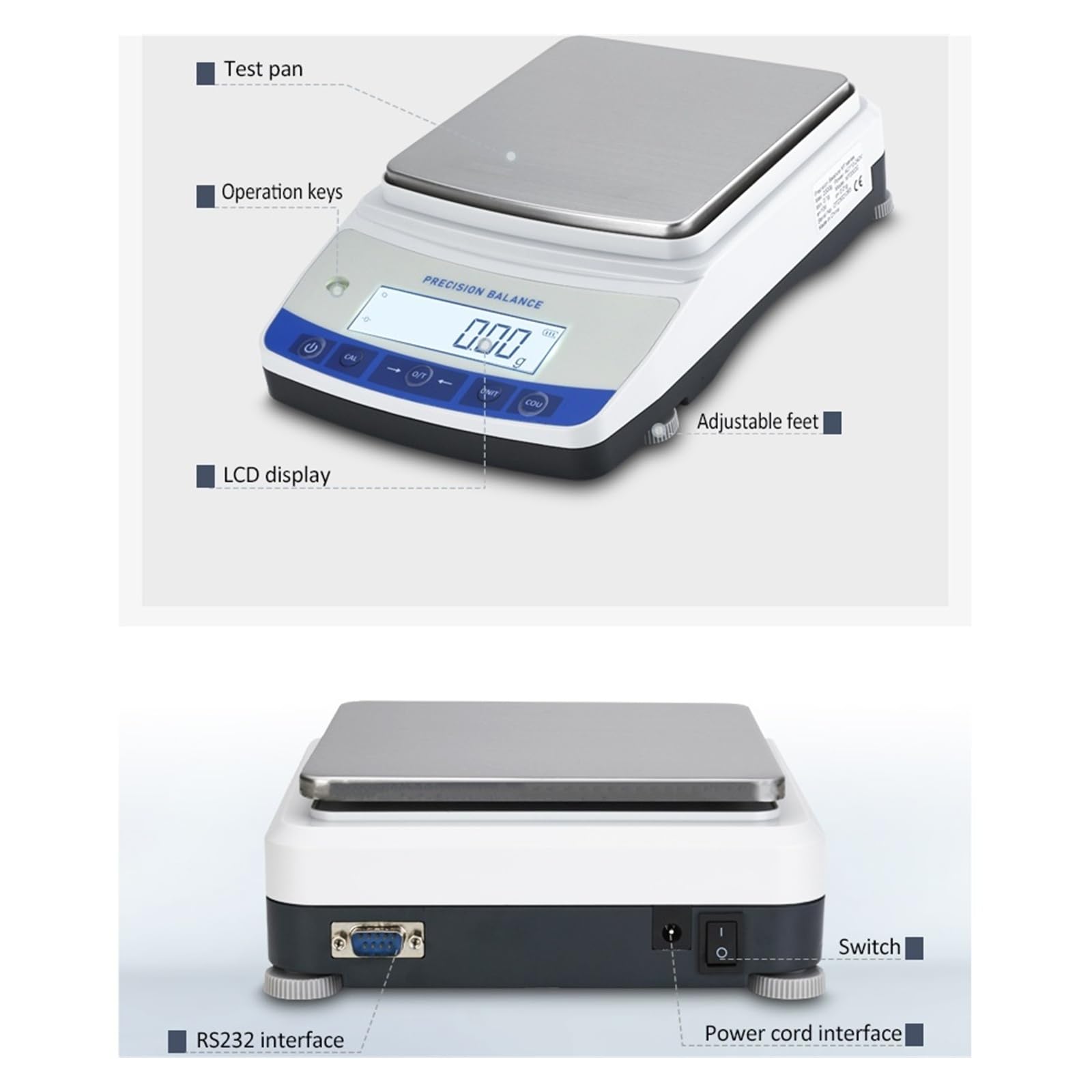 220g/320g/420g/520g/620g Kapazität 1mg Labor Digitale Elektronische Analysenwaage Laborwaage Einheitenumrechnung(1000g x 0.001g)
