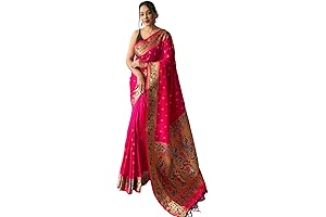 Stunning Women's Paithani Silk Saree Adorned with Exquisite Gold-Toned Zari Work