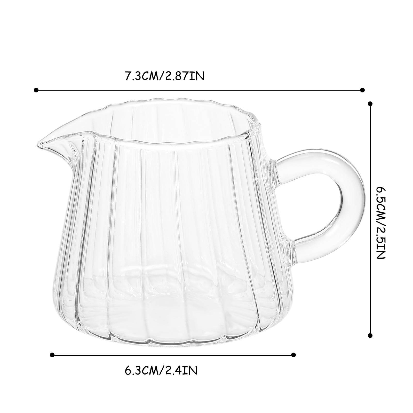 Szklany dzbanek na mleko, nadaje się do kuchenki mikrofalowej o wysokiej zawartości borokrzemu, 150 ml z ergonomicznym uchwytem do łatwego nalewania kawy i śniadania