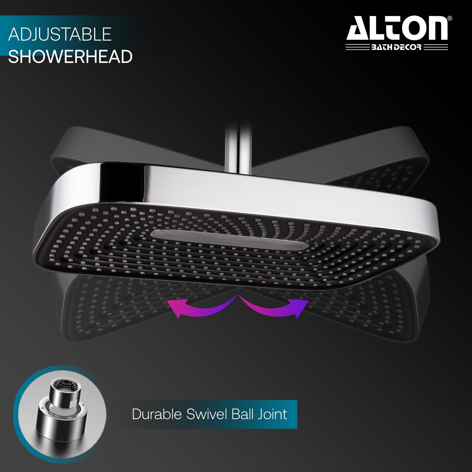 ALTON SHR22190, ABS, 33x21 CM Single Flow Overhead Shower (Without Arm) 3