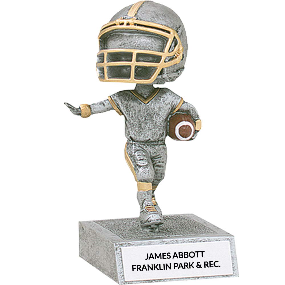 DINN BROS Custom Football Bobble Head Trophy, Customize Engraving, Great for Fantasy Football Leagues