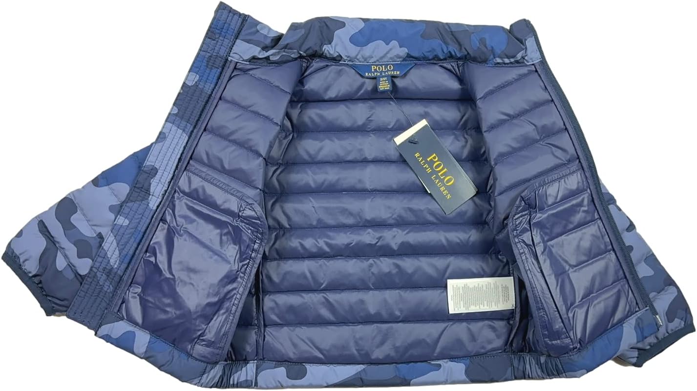 POLO RALPH LAUREN Boys Nylon Puffer Down Jacket Coat (2T, NAVY MU)