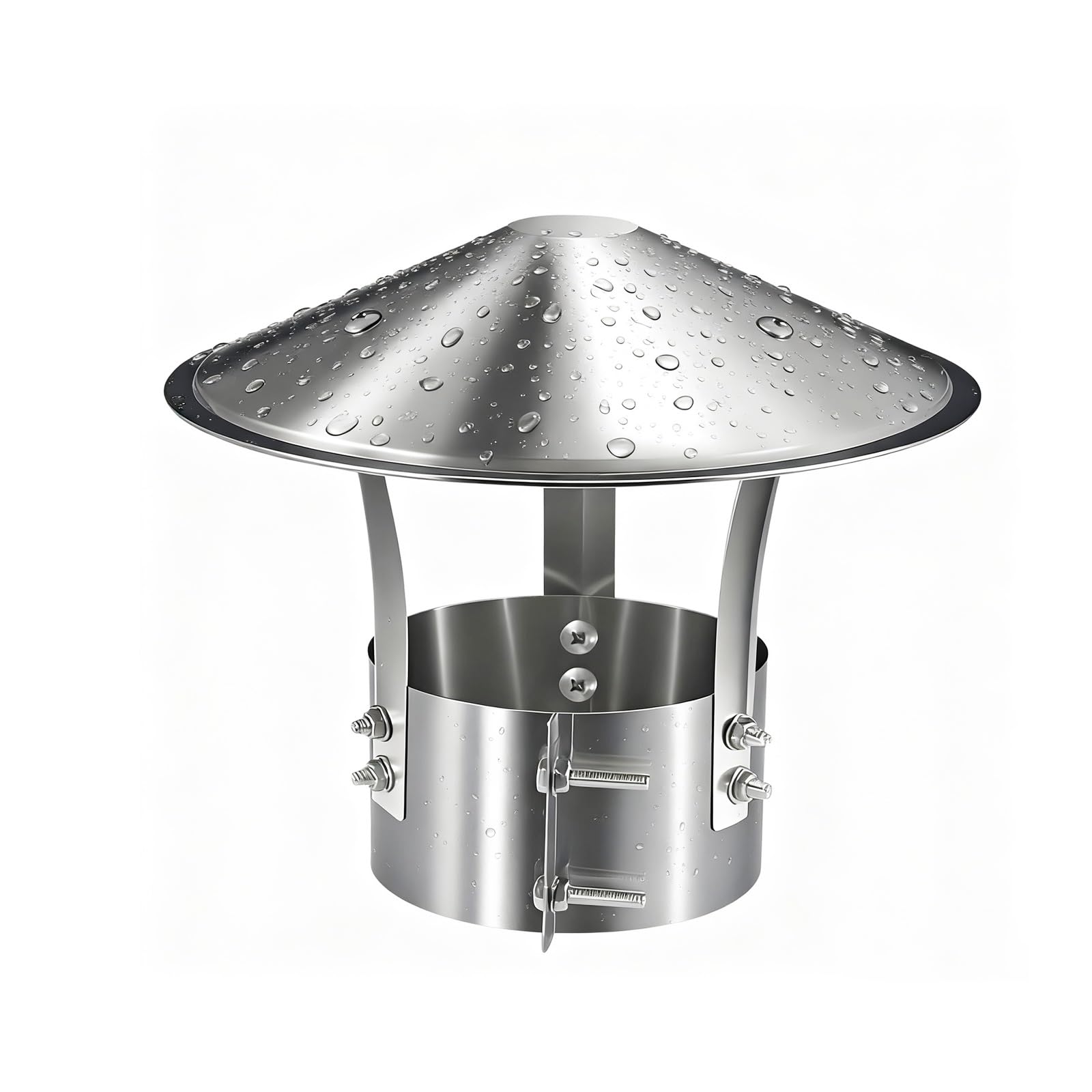 Chimney rain Cap, Stainless Steel Chimney Rain Cap 75-315mm Cowl Stove Pipe .per Vent Roof Flue Cover(90mm/3.54in)