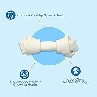 Vista 2 de 123 Treats Huesos masticables de cuero crudo para perros de 3-4 pulgadas (50 unidades) Huesos de perro de cuero crudo de alta calidad Ganado