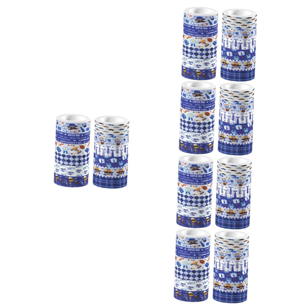 SHINEOFI 5 Set Nastro Di Rollio Trasparente Diario Papà Artigianato Journaling Marrone Arcobaleno Creazione Padre Carino Nastro Di Lavaggio Decorativo Adesivi 12 * 5