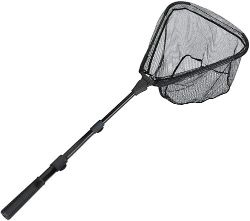 Vista 43 de RESTCLOUD - Red de aterrizaje de pesca con mango telescópico, red de pesca de agua dulce para niños, hombres y mujeres, se extiende hasta 40-63