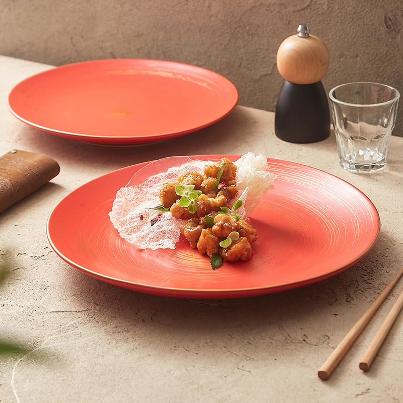 Talerz do serwowania Płyta glazurowana Talerz ceramiczny talerz obiadowy Kreatywna zastawa stołowa Okrągły talerz Western Food Plate Miska do jedzenia(L)