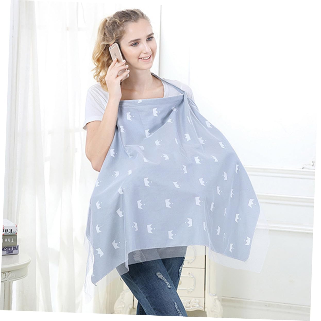 Cotton Nursing Cover Breathable Multiuse Nursing Cloak Lightweight Mother Breastfeeding Cover for Outdoor Use Season Feeding Shield