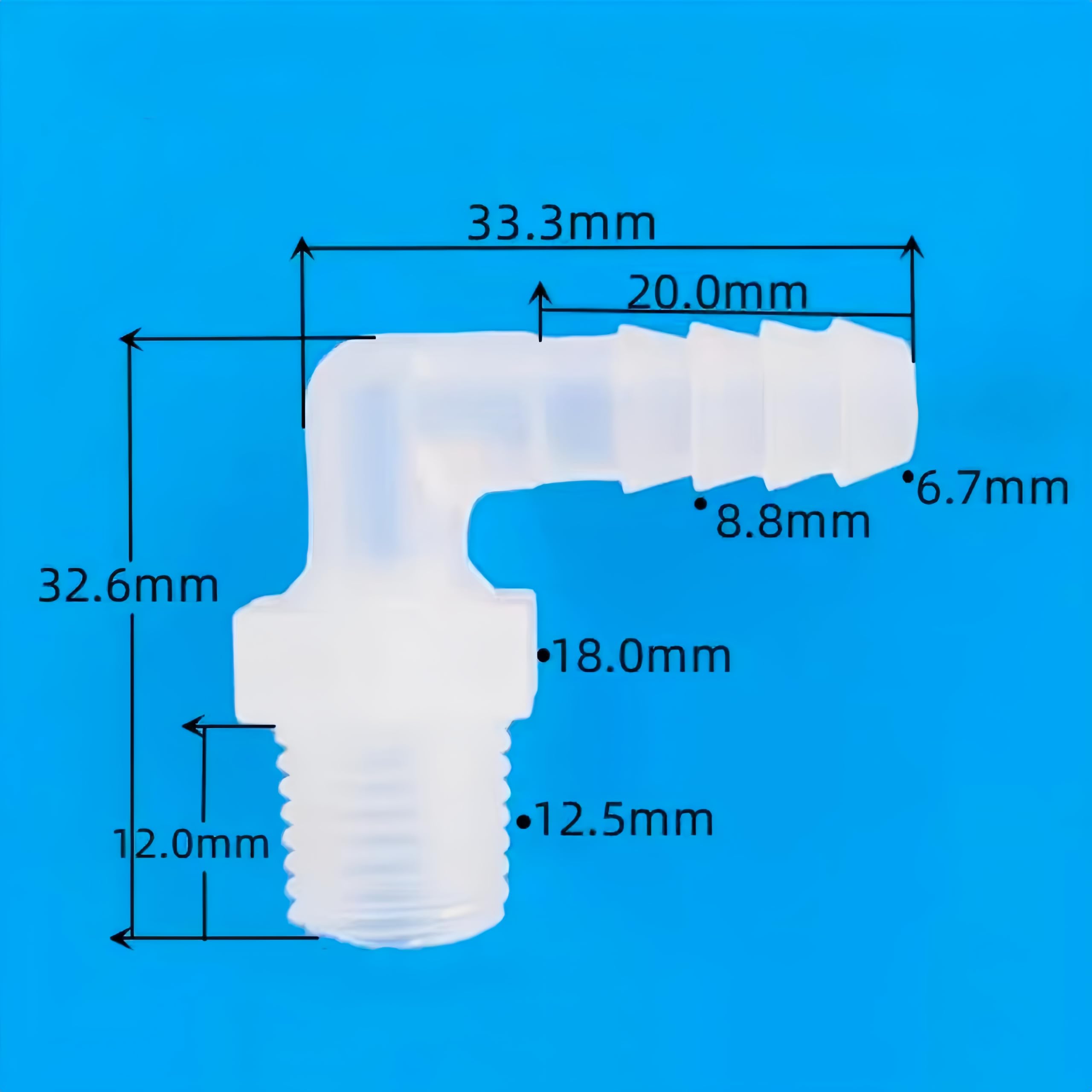 25-pak 1/4G męskie złącze gwintowe - plastikowe łączniki rurowe z kolcami wielokrotnego użytku wielokrotnego użytku(1/4inch L-Type)