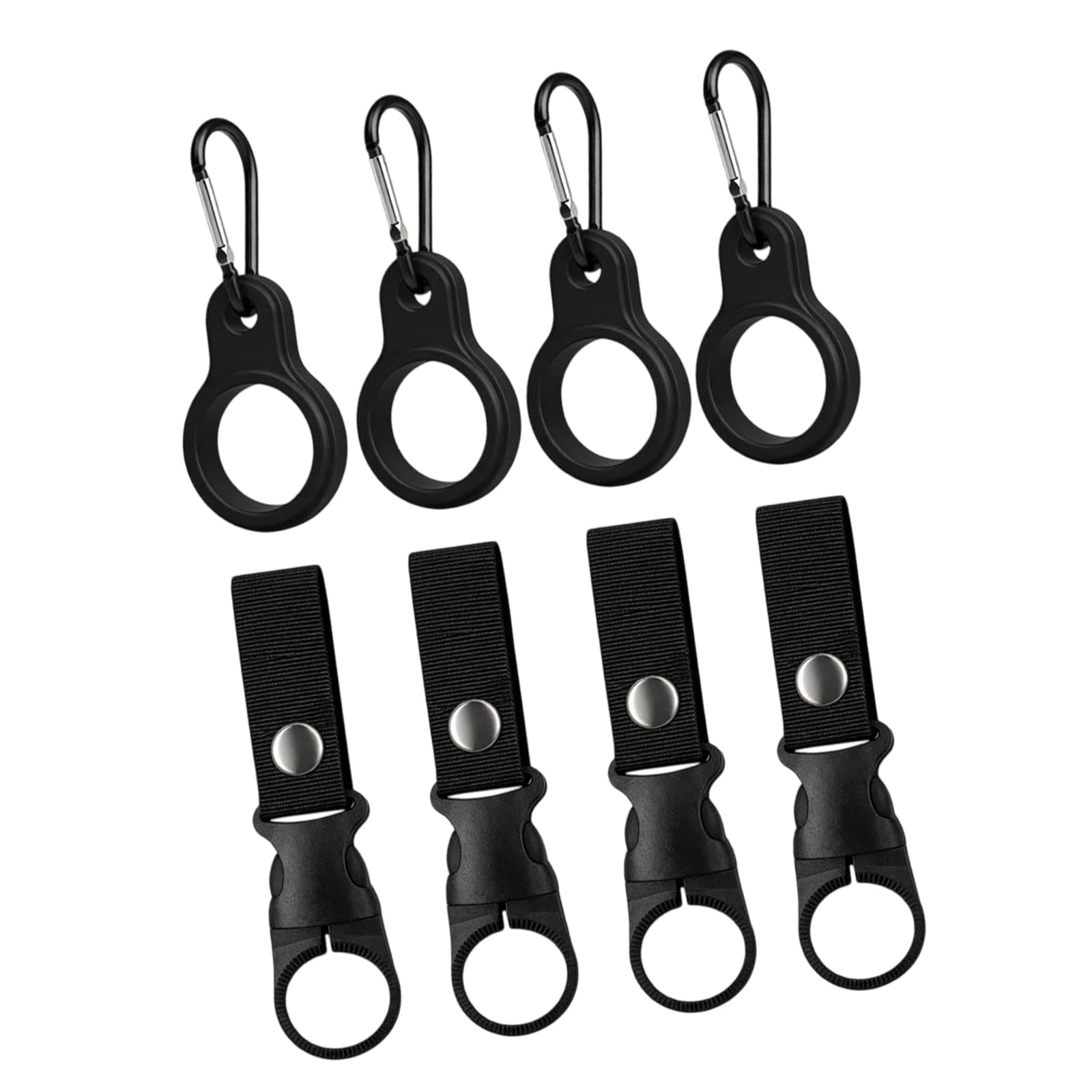 SXRQ 8Pcs Practical Water Bottle Tethers with Clips Silicone Water Bottle Hook for Secure Attachment During Adventures Camping Accessory