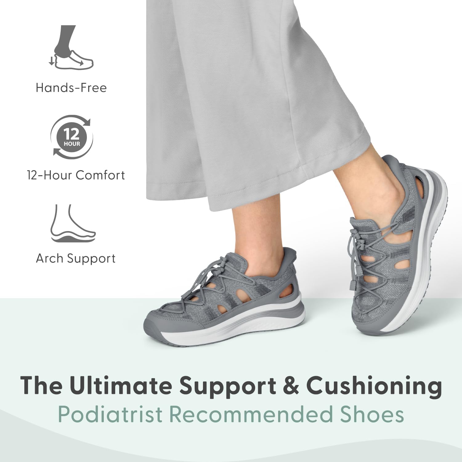 Orthofeet Women's Orthopedic Venus Hands-Free Closed Toe Sandals - Image 2