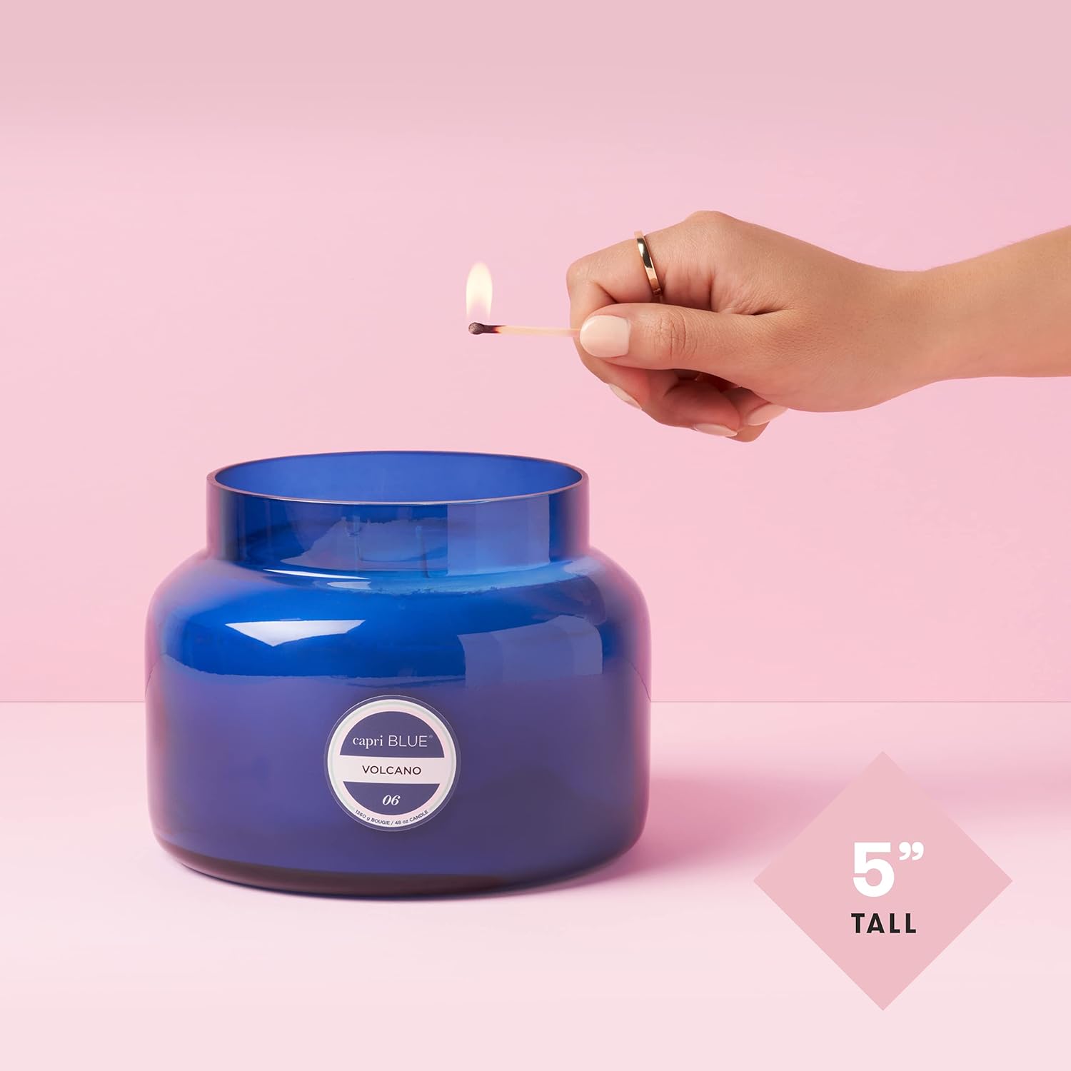 Flash Sale Buy 1 get 1 Capri Blue Jumbo Scented Candle with Glass Candle Holder - Cotton Wick - Luxury Aromatherapy Candle - 48 Oz - Volcano - Blue