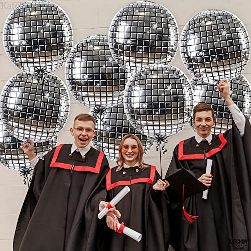 KatchOn, Silver Disco Ball Balloons - 22 Inch, Pack of 12 | Disco Theme by KatchOn - Used condition - Image 5